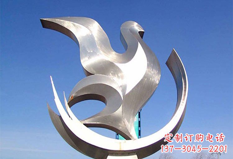 北京不锈钢鸽子雕塑象征着和平