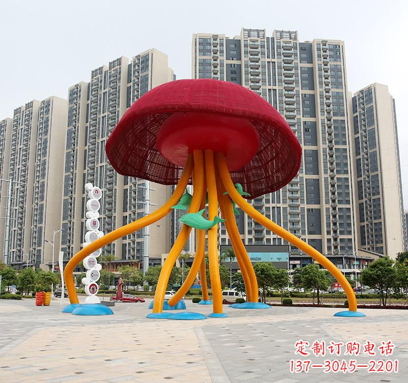 北京不锈钢海洋水母动物雕塑精美绝伦