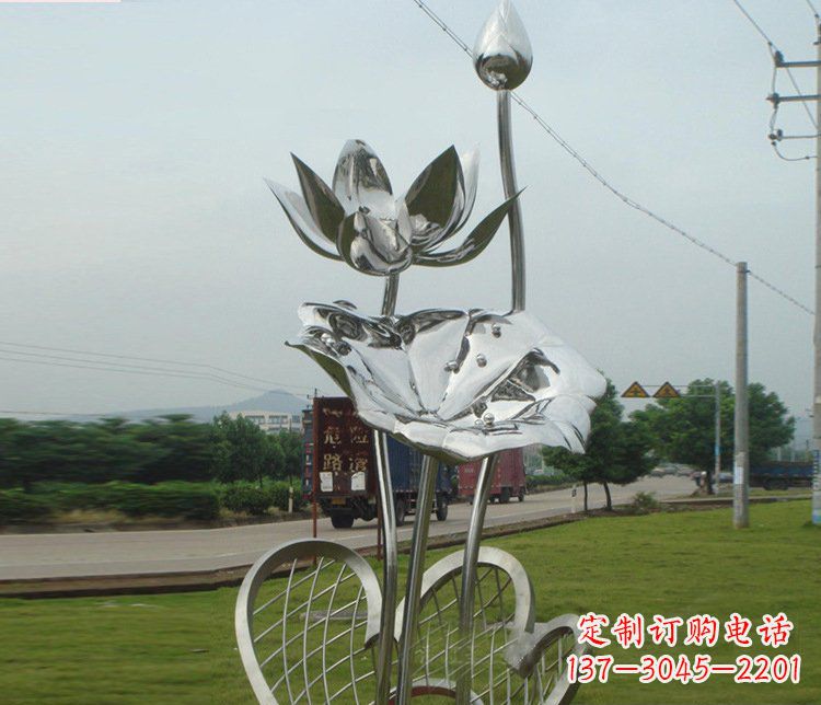 北京精美不锈钢荷叶雕塑
