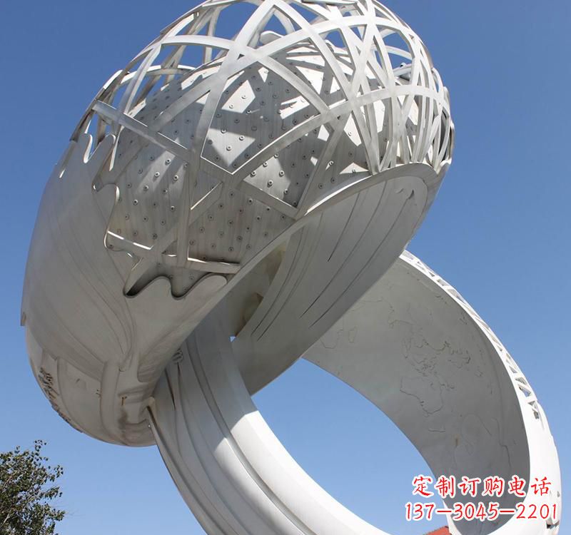 北京不锈钢户外婚庆戒指雕塑婚礼永恒的记忆
