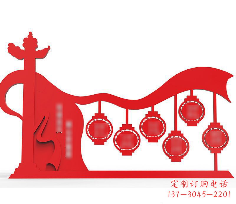 北京灯笼雕塑传承社会主义核心价值观
