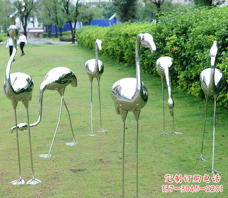 北京不锈钢火烈鸟雕塑美丽的艺术杰作