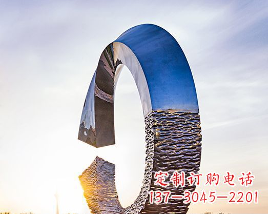 北京不锈钢景观圆环雕塑环绕自然之美