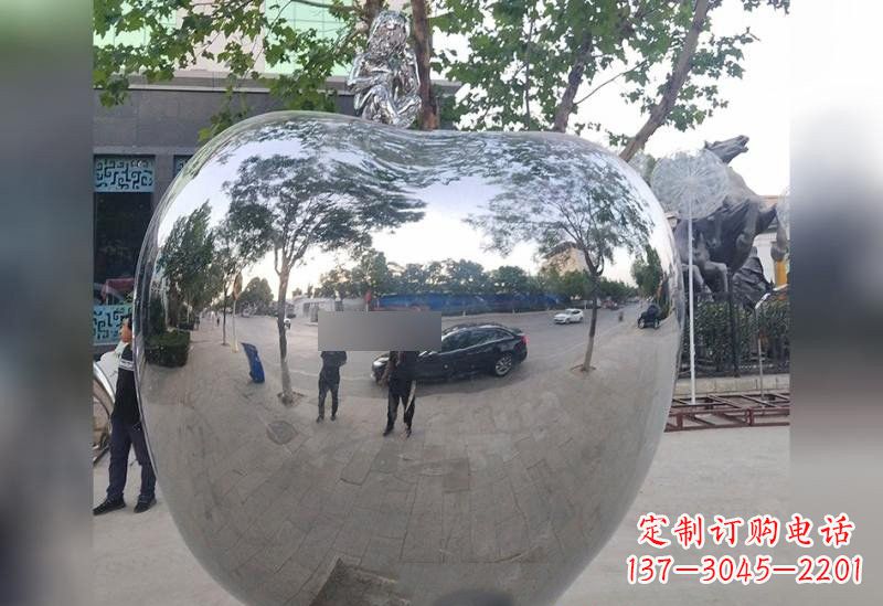 北京不锈钢苹果雕塑精美绝伦