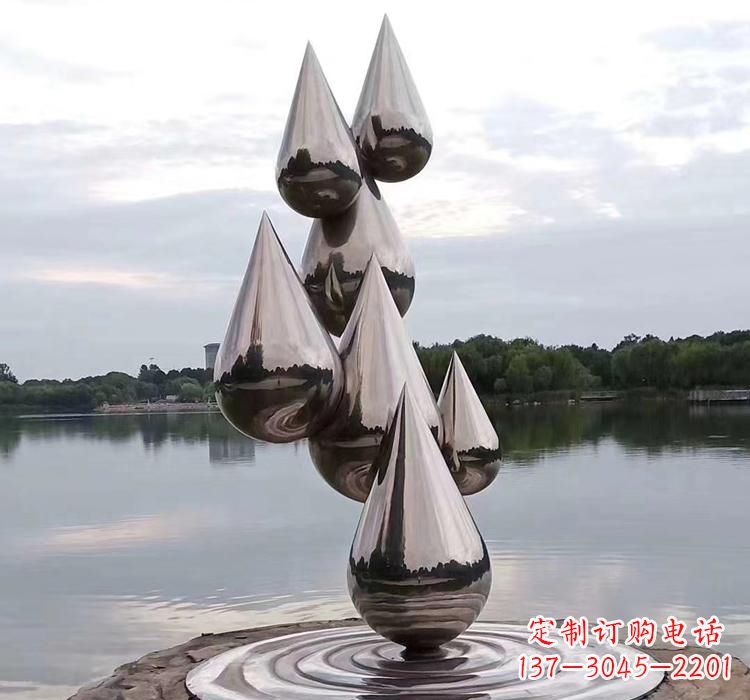 北京不锈钢水滴雕塑现代艺术的精美作品