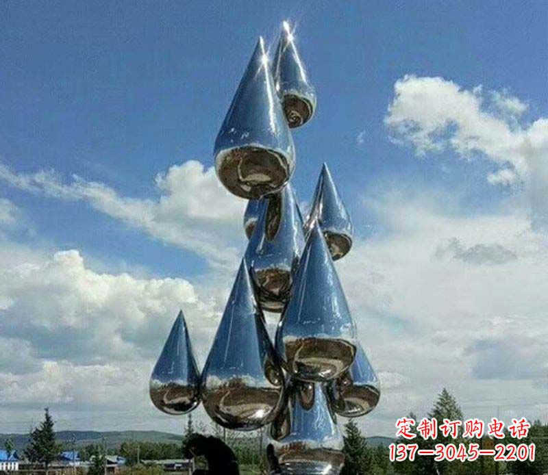 北京不锈钢镜面大型水滴雕塑——艺术精美、精致优雅