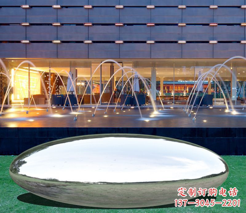 北京不锈钢镜面鹅卵石雕塑