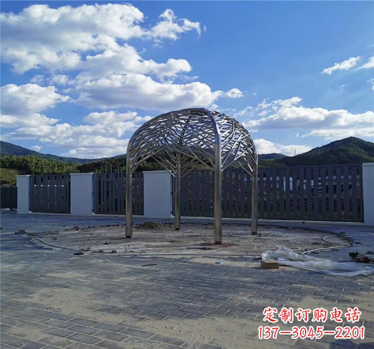 北京不锈钢凉亭雕塑美丽的艺术之作