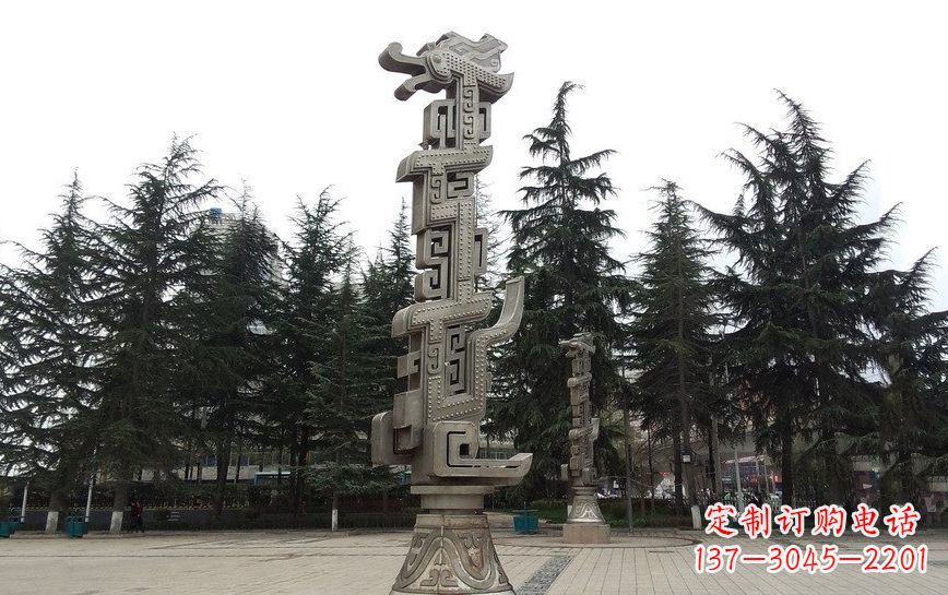 北京不锈钢龙柱雕塑引领公共景观