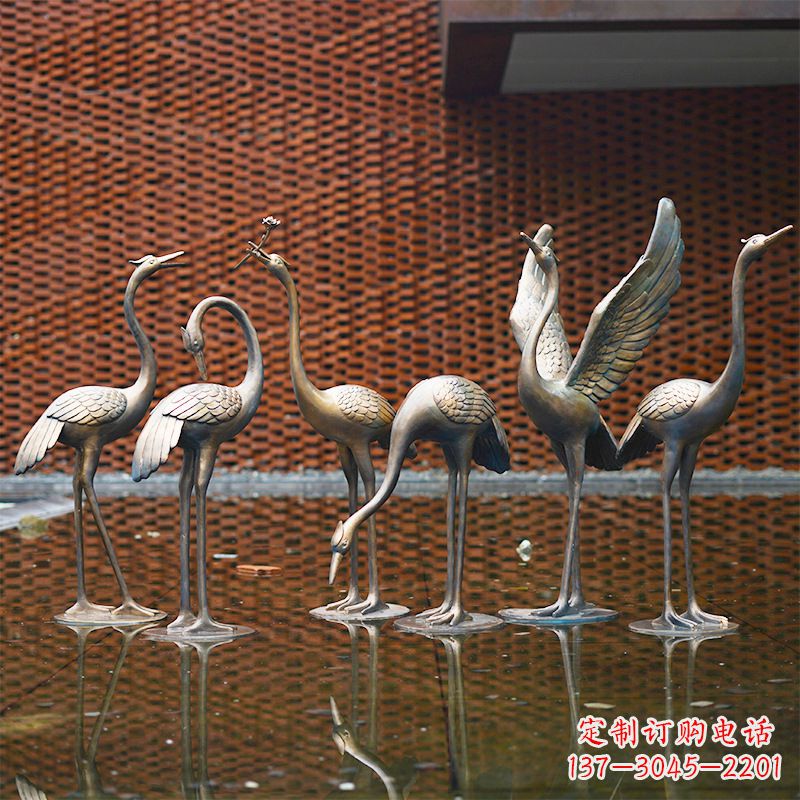 北京不锈钢镂空动物鹤雕塑