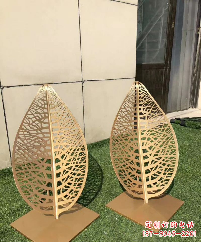 北京不锈钢树叶雕塑，精致典雅