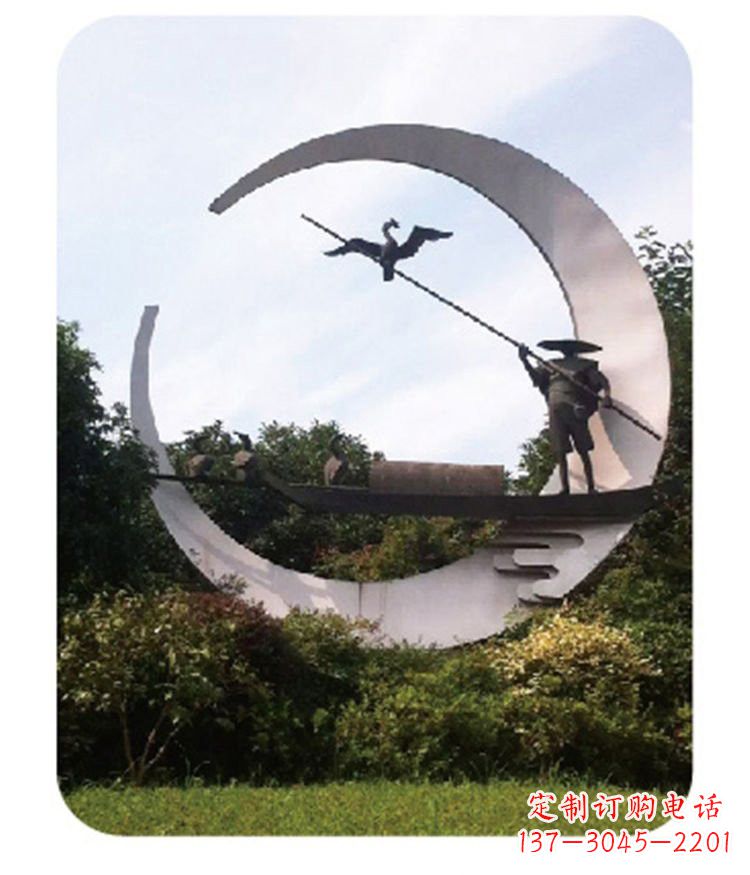北京不锈钢鸬鹚雕塑