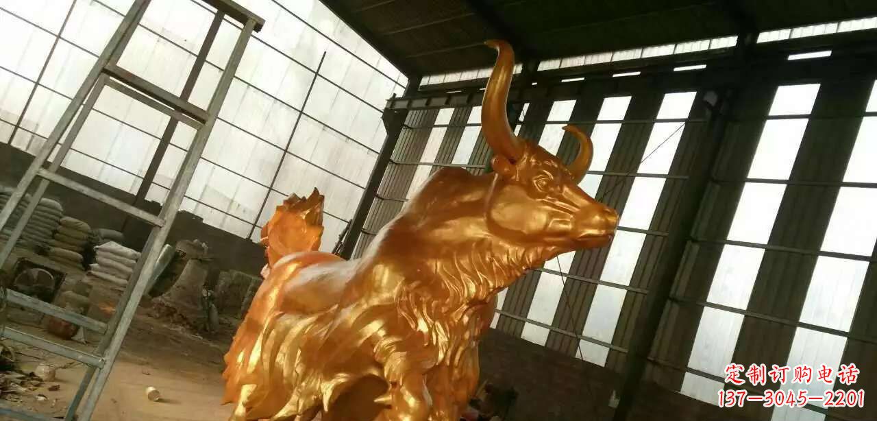 北京精美不锈钢牦牛钛金雕塑