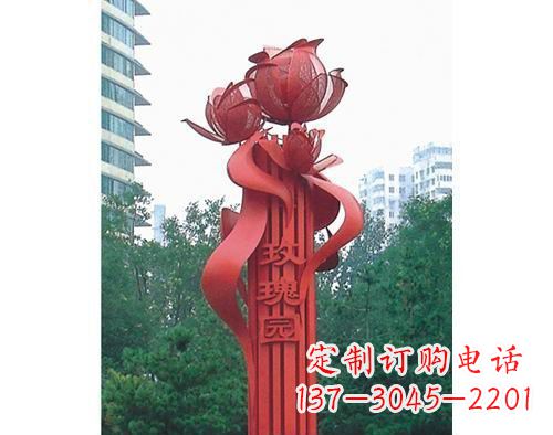 北京不锈钢玫瑰雕塑精美艺术之美