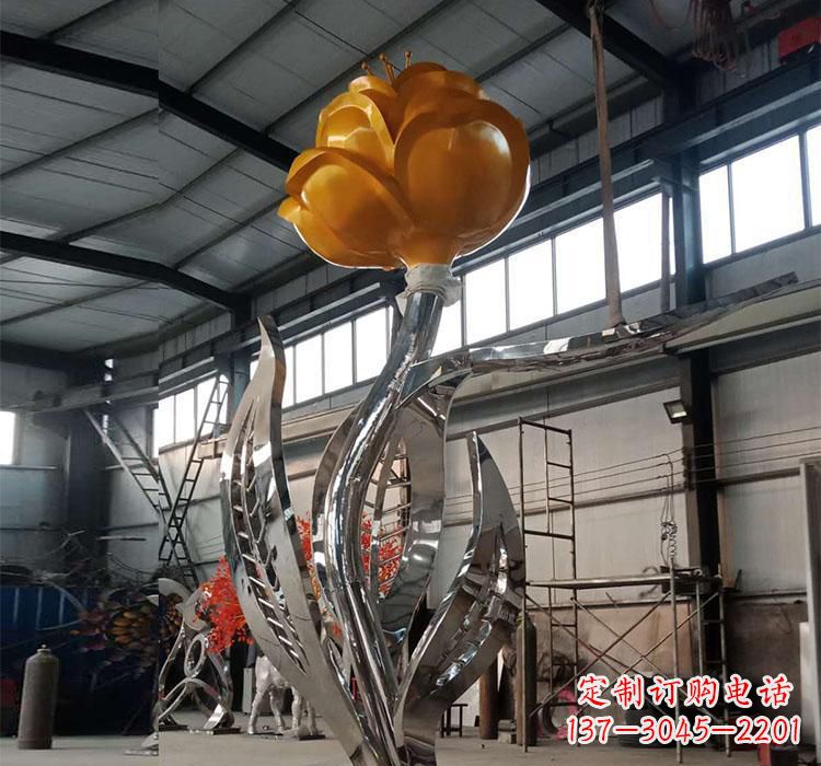 北京不锈钢玫瑰花雕塑一款非凡的艺术品