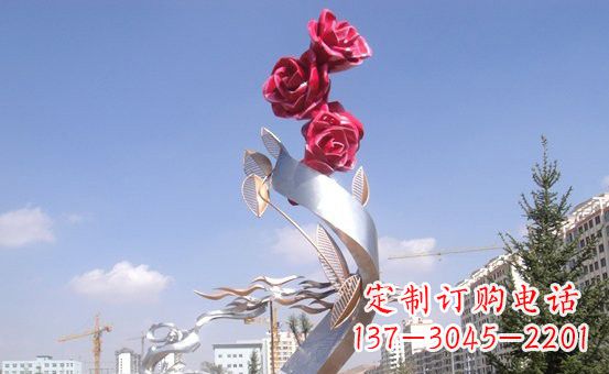 北京不锈钢玫瑰雕塑精致的艺术之美