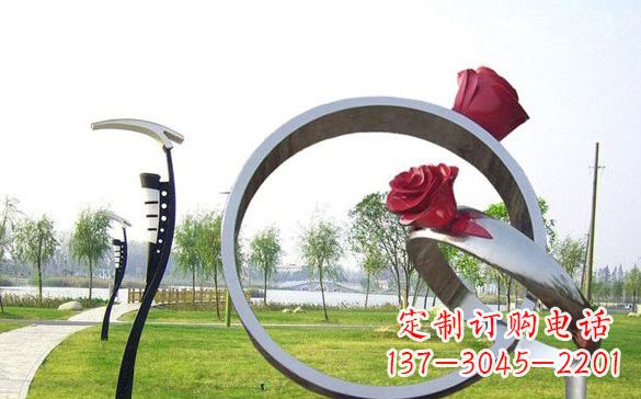 北京不锈钢玫瑰花戒指精致雕塑之美