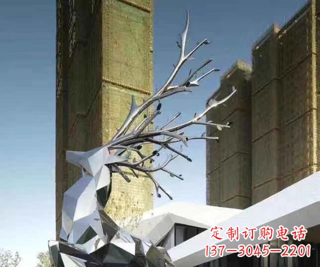北京梅花鹿雕塑美丽的景观和动物雕塑