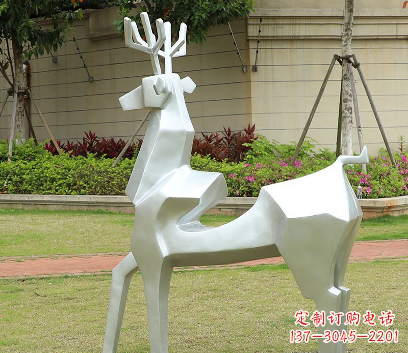 北京不锈钢美陈动物雕塑——鹿
