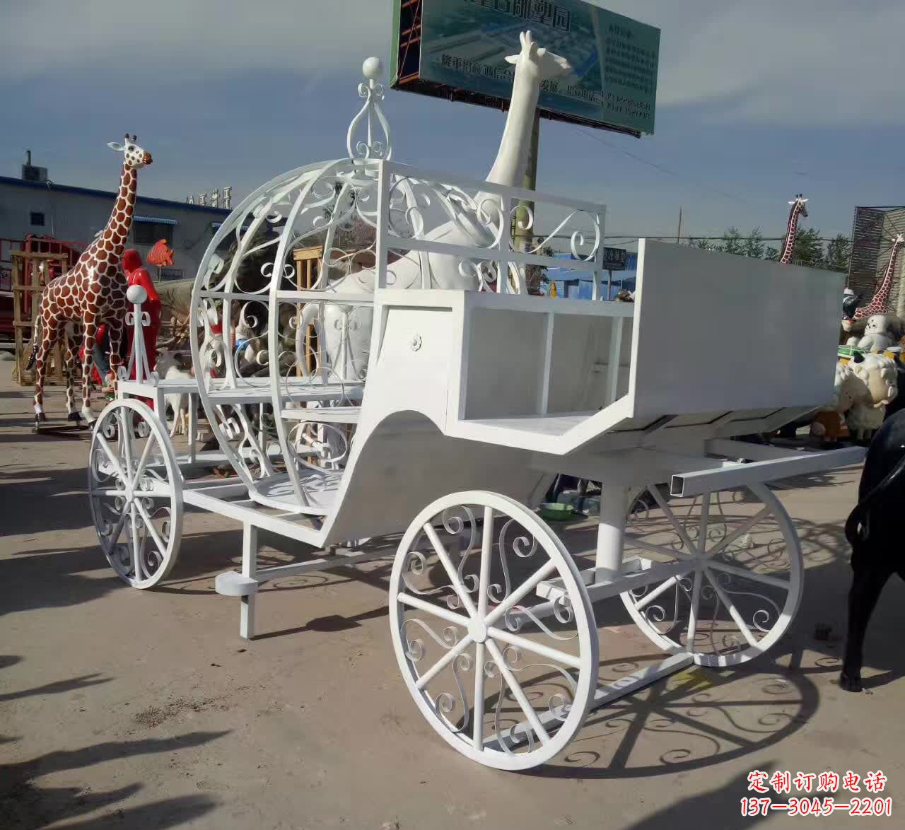 北京不锈钢欧式马车雕塑精美的艺术品
