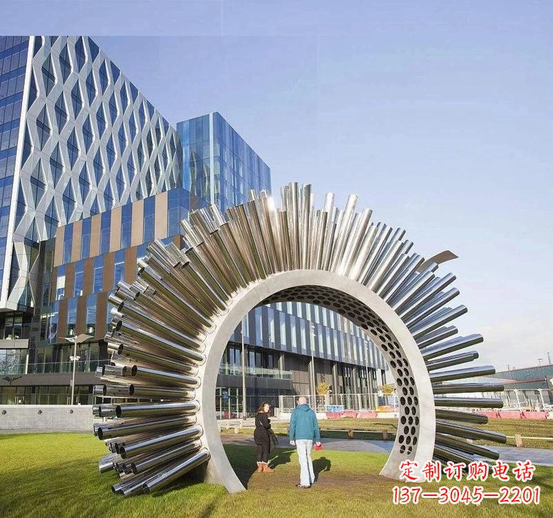 北京不锈钢拱门雕塑高雅典雅的艺术
