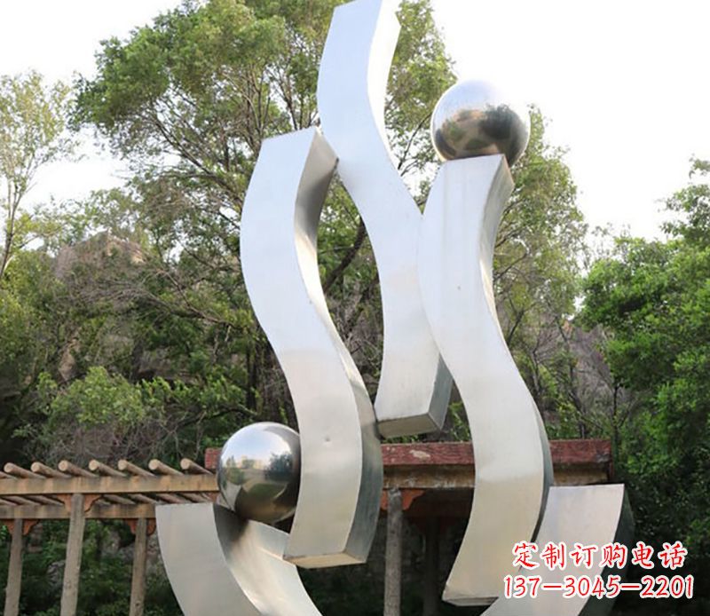 北京景观雕塑现代不锈钢飘带