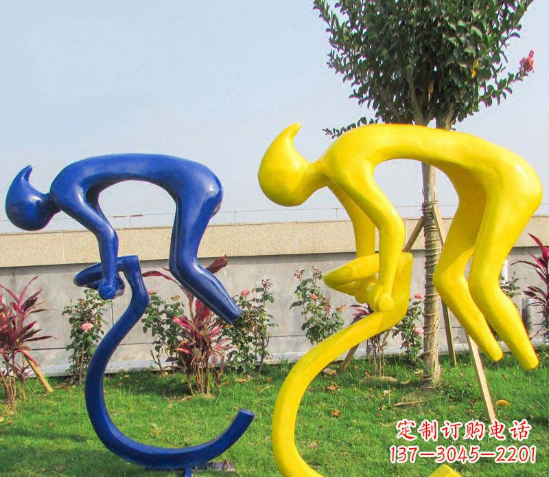 北京不锈钢骑自行车广场景观雕塑——给城市带来活力