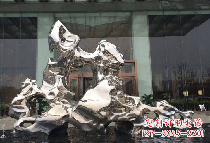 北京精美太湖石雕塑,不锈钢企业的杰作