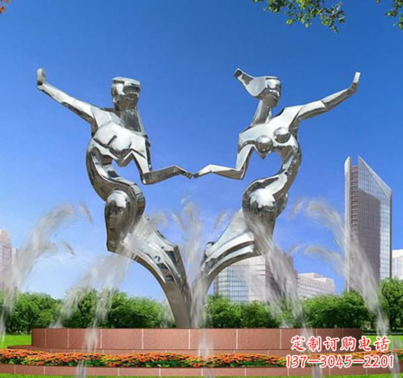 北京不锈钢情侣雕塑浪漫永恒的象征