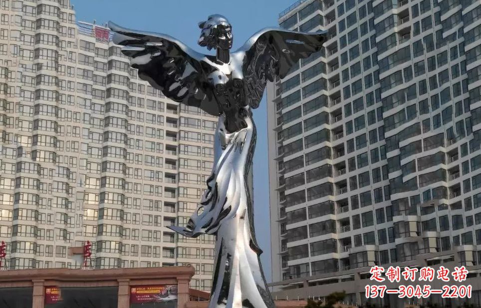 北京不锈钢天使雕塑传递着美丽与希望