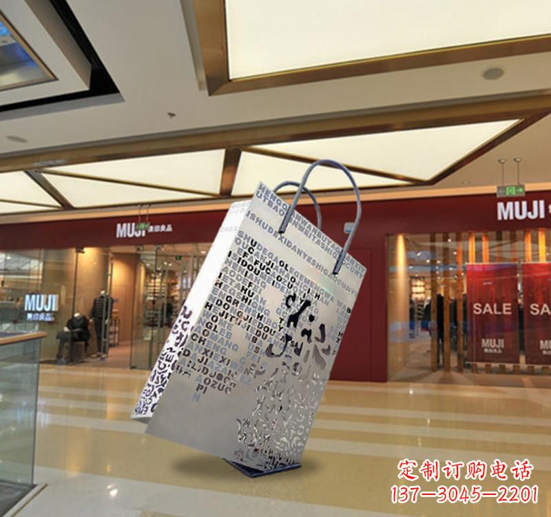 北京不锈钢购物袋雕塑给消费者带来更好的购物体验