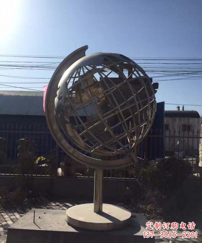 北京不锈钢地球仪雕塑精美装饰室内空间