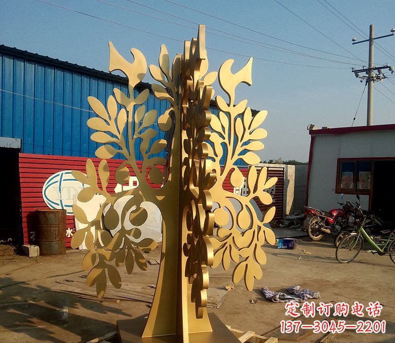 北京不锈钢树叶园林景观雕塑——美妙绝伦的艺术之作