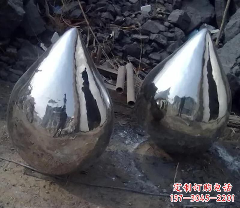 北京不锈钢水滴雕塑美丽绽放