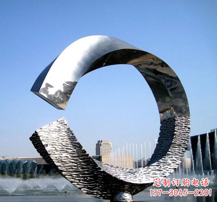 北京不锈钢水景圆环雕塑艺术与美的结合