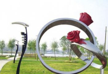 北京不锈钢玫瑰花戒指精致雕塑之美