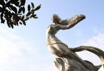 北京女娲传承中华神话的不锈钢雕塑