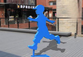 北京儿童雕塑不锈钢跑步儿童雕塑