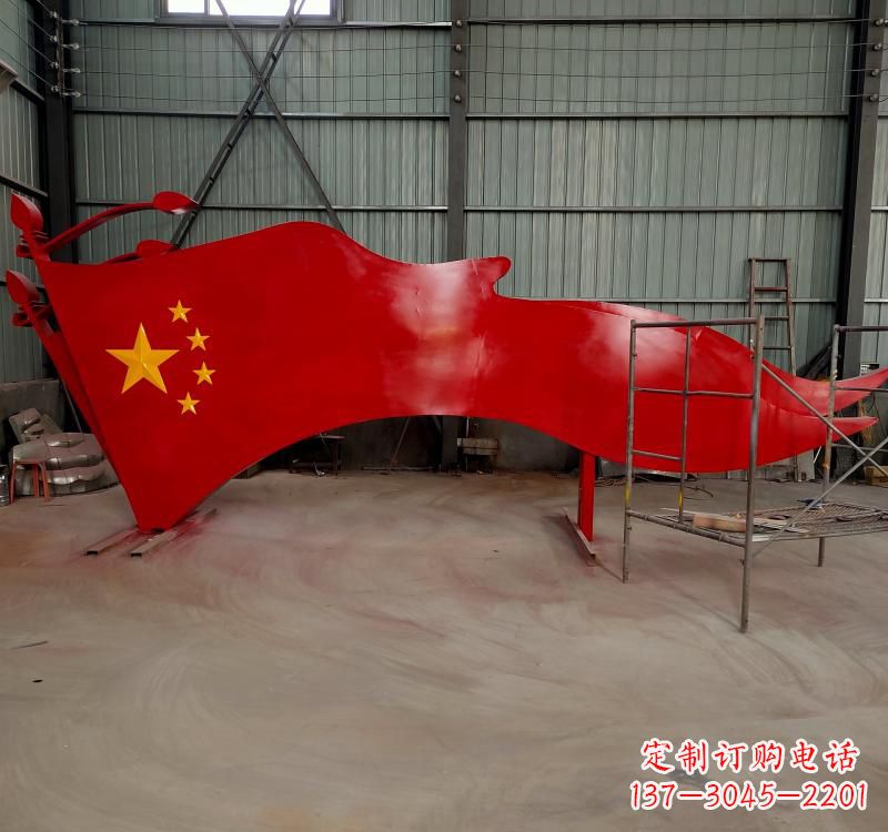 北京不锈钢校园党旗雕塑传承红色基因