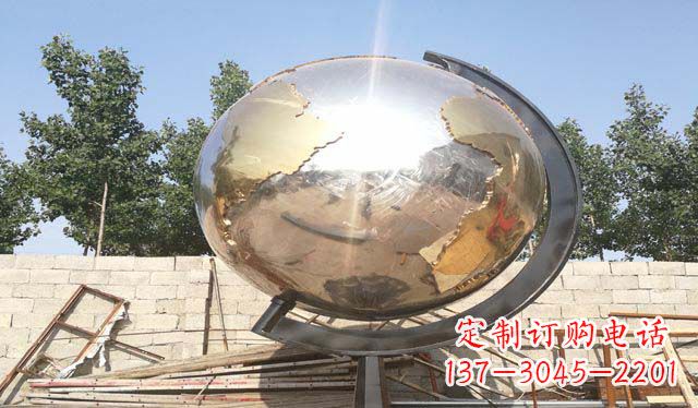 北京不锈钢校园地球仪雕塑——见证校园蓬勃发展