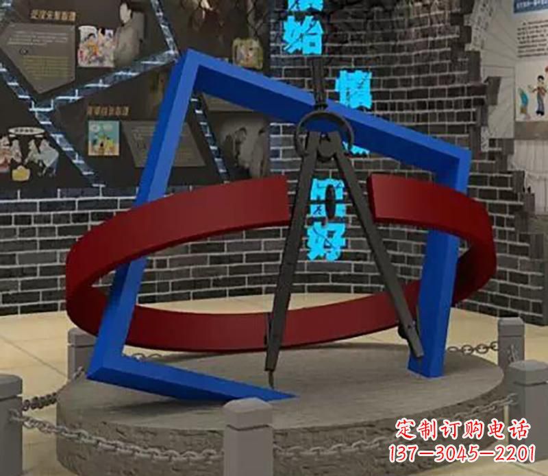 北京不锈钢圆规雕塑实现景观美化的艺术之作