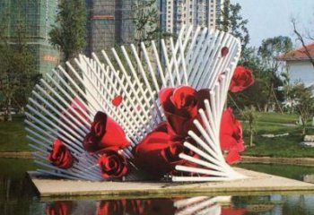 北京不锈钢玫瑰花雕塑一种精美的艺术品