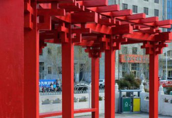 北京长廊雕塑描绘城市景观的艺术作品