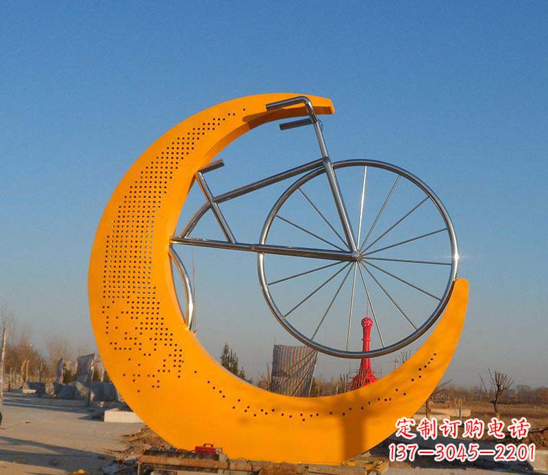 北京不锈钢自行车雕塑一次性看到的艺术经典