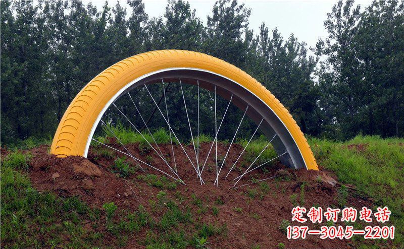 北京不锈钢自行车雕塑——景观美化的象征