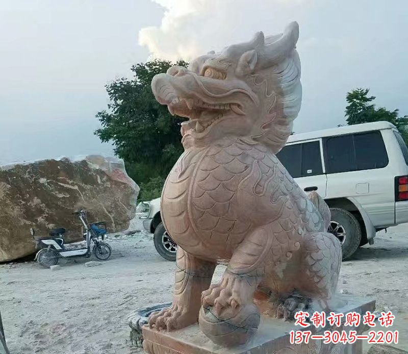 北京麒麟雕塑象征传统文化的精灵