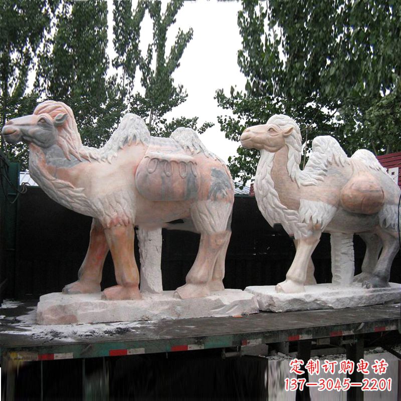 北京茶马古道骆驼石雕