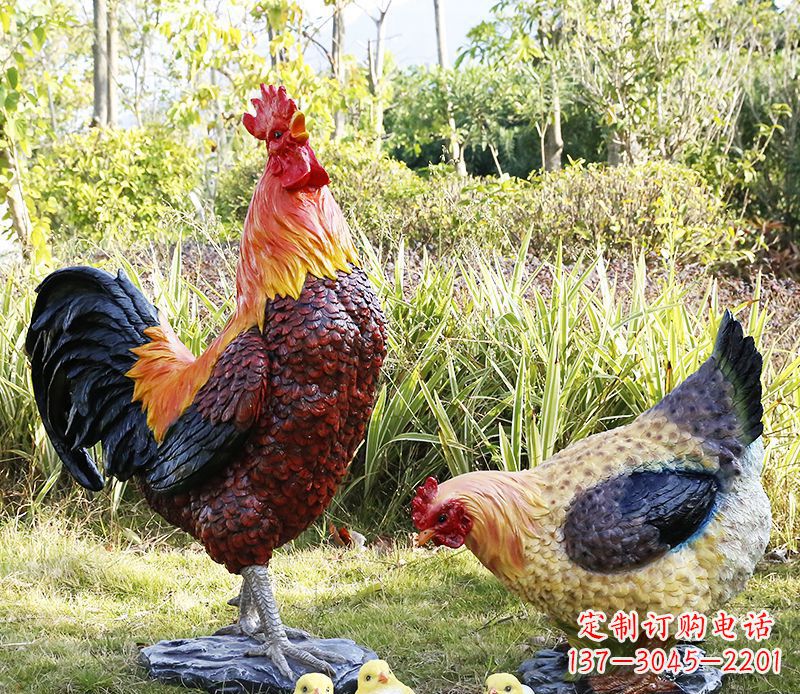 北京公鸡雕塑完美的绿化环境装饰