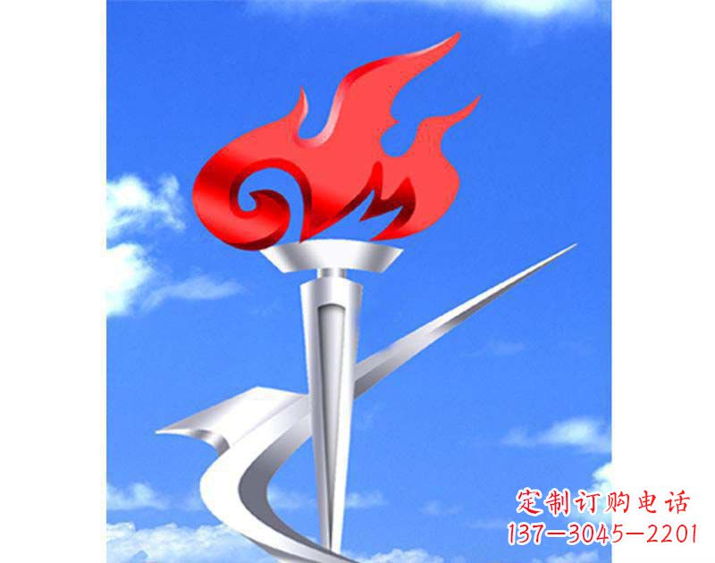 北京城市文化的象征——不锈钢火炬雕塑