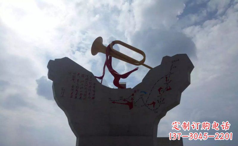 北京革命烈士冲锋号雕塑让革命历史长存